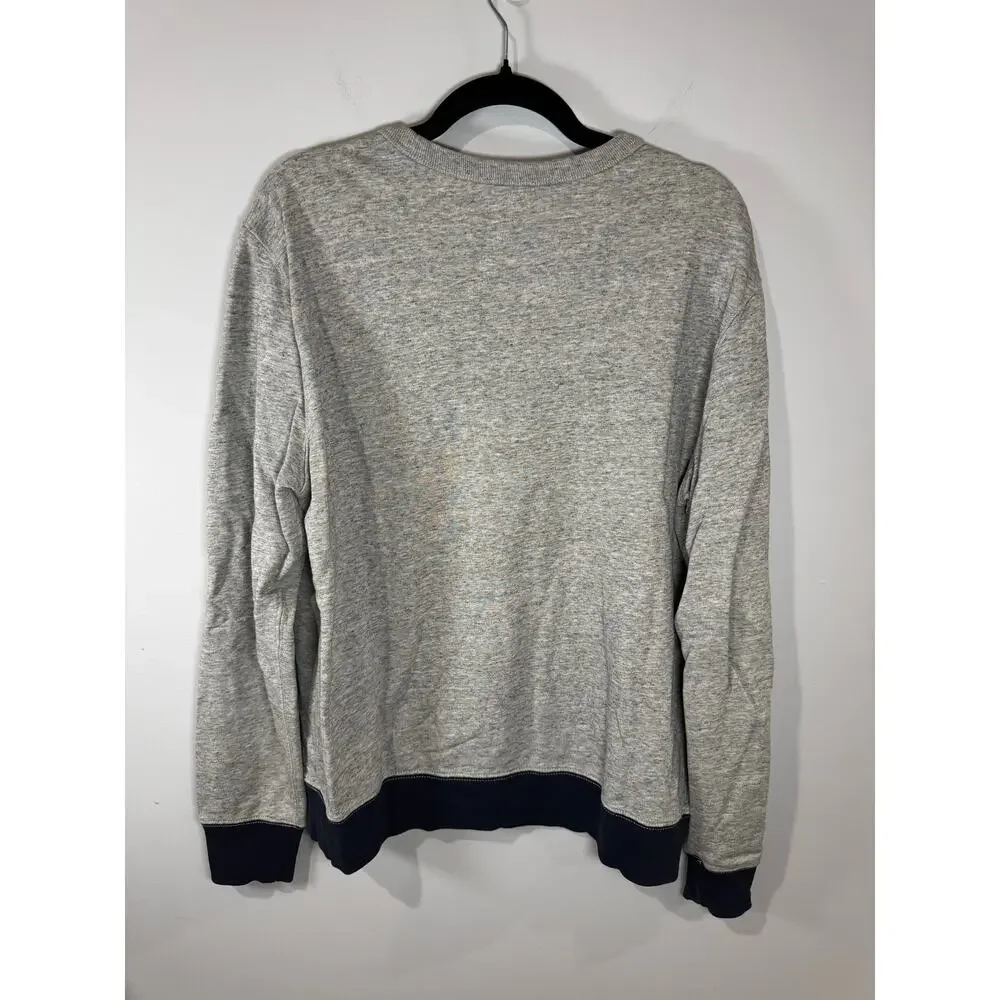 J.Crew Men’s Vintage Fleece Crewneck Sweatshirt Gray & Black Size M